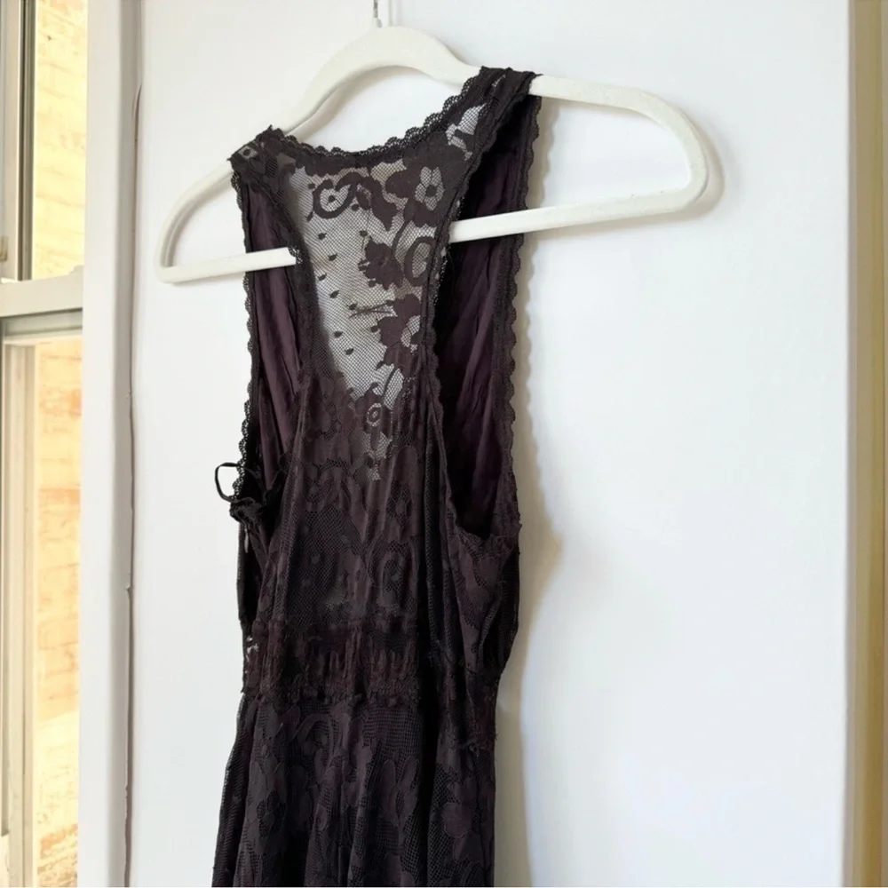 NWT Free People One More Night Lace Sleeveless Maxi Dress Black Size 2